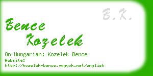 bence kozelek business card